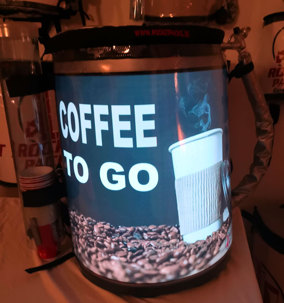 tragbare kaffee reklame