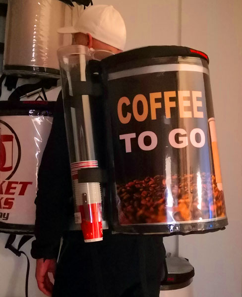 rucksack für kaffee werbung